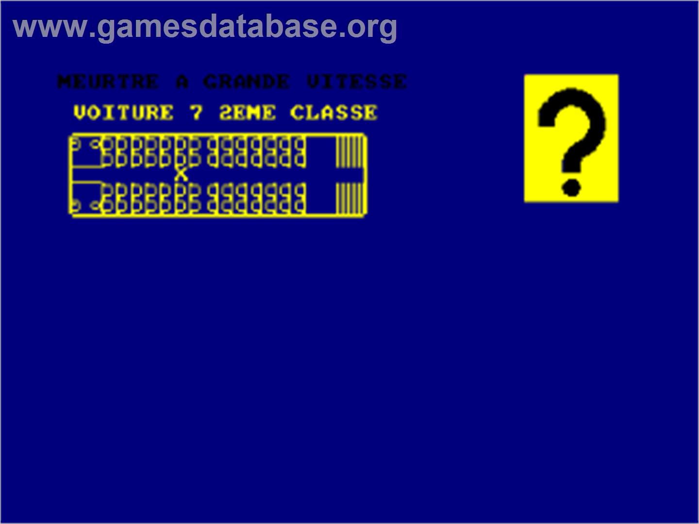 Meurtre A Grande Vitesse - Amstrad CPC - Artwork - In Game